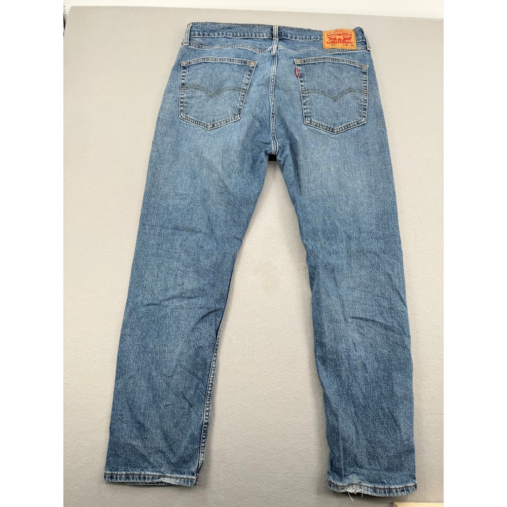 Levis 505 Regular Fit Straight Leg Blue Denim Jeans Mens 36x30 (36x29) Workwear - Picture 3 of 11